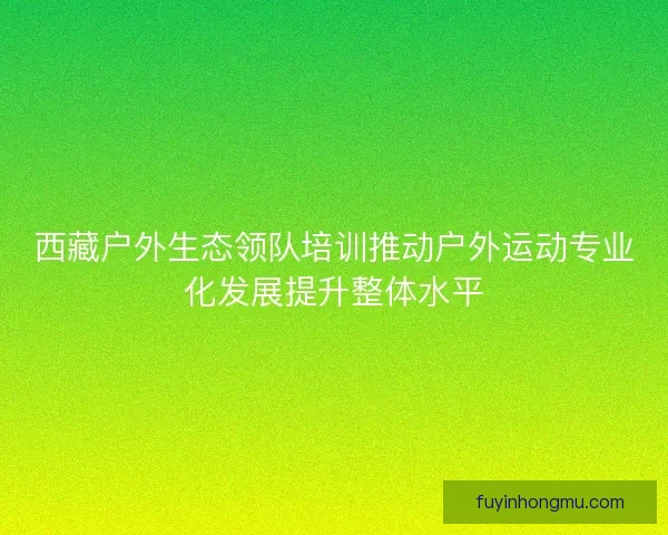西藏户外生态领队培训推动户外运动专业化发展提升整体水平