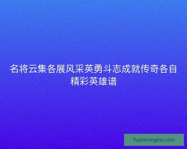 名将云集各展风采英勇斗志成就传奇各自精彩英雄谱